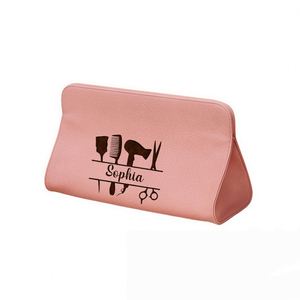 Personalized Leather Waterproof Bathroom Travel Hair Tools Storage <b>Bag</b> Custom Engraved Name Large Portable Makeup Organizer - Product Image 1