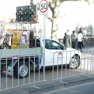 HT-FENCE Galvanized Steel Heavy Duty Metal Safety Crowd Control Barrier Aluminum