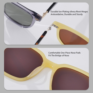 Unisex Rectangle Sunglasses Full Rim Black Frame UV400 Protection <b>Outdoor</b> Adult Style - Product Image 5