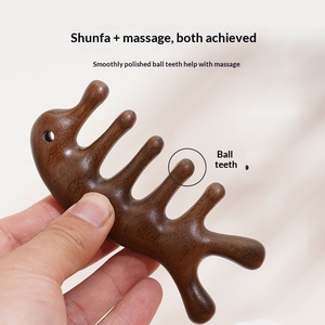 Sandalwood Massage Comb Head Meridian Comb Wide Tooth Therapy Wooden Comb - Product Image 2