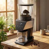 Moulin à café expresso numérique tactile avec trémie à grains de 300g, antistatique au plasma, pour la vente en gros et les cafés spécialisés transfrontaliers