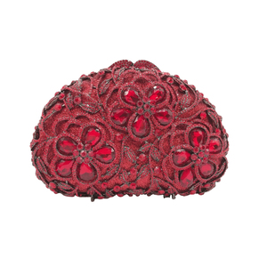 Bolso de Mano de Cristal Floral para Mujer, Estilo Vintage Chic, con Pedrería, Bolso de Noche de Lujo para Boda o Cóctel - Product Image 4