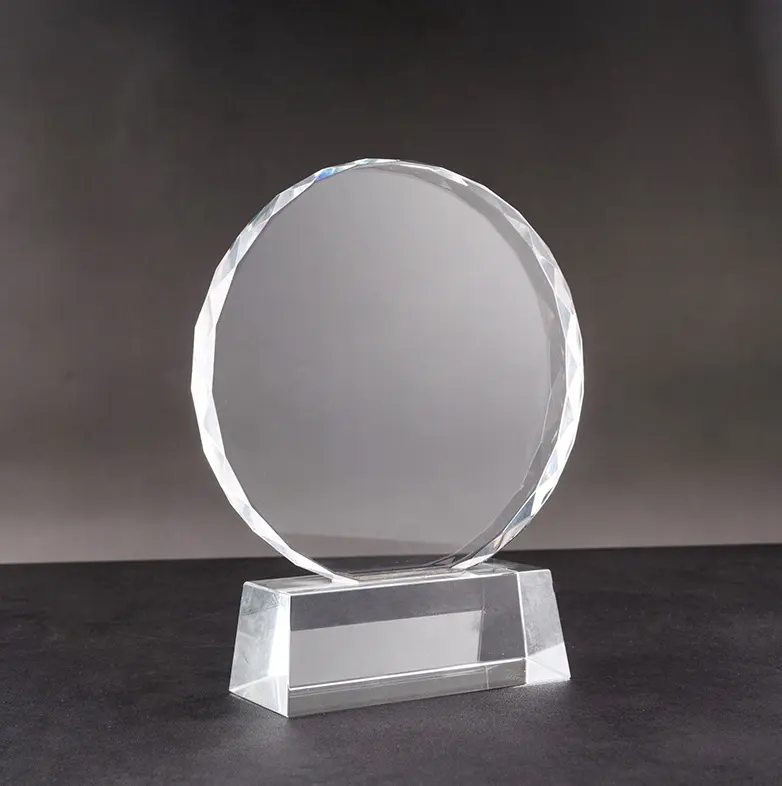 Asil toptan ucuz ayçiçeği kristal cam renkli baskı özel ismarlama Logo el sanatları promosyon hediye kupa ödülleri