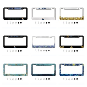 Cornice per <span class=keywords><strong>Targa</strong></span> Auto Americana, Stampa UV con Motivo di Dipinto Famoso di Van Gogh, Cornice per <span class=keywords><strong>Targa</strong></span> in Lega di Alluminio Resistente - Product Image 1