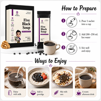 KUNYON Five Black Soup Herbal Powder, Mélange Botanique pour Hommes, Préparation Instantanée Nourrissante pour le Bien-être Quotidien