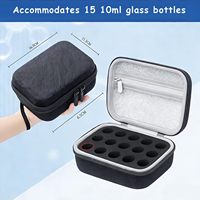 Organisateur de rangement pour 15 flacons en verre de 10 ml, étui de protection pour flacons d'insuline avec poche en filet pour utilisation au réfrigérateur