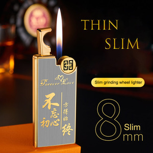 Briquet à flamme nue DEBANG en alliage de zinc de haute qualité avec logo personnalisé, briquet à silex à roue de meulage, briquet à <span class=keywords><strong>gaz</strong></span> portable - Product Image 3