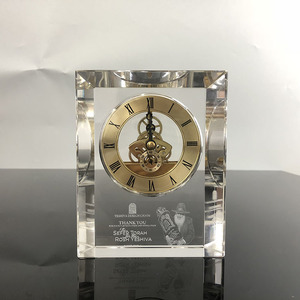 MH-BZ0127 Personalized Optical 3d Laser Crystal <strong>Clock</strong> Papaerweight