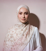 Hijab à imprimé floral de qualité supérieure, doux et léger, pour femmes musulmanes, à porter au quotidien, vente en gros, directement de l'usine, logo personnalisé