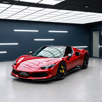 Kit carrosserie aérodynamique N Style en fibre de carbone sèche pour Ferrari 296 GTB GTS : Lame avant, séparateur, jupes latérales et lames arrière
