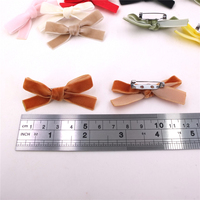 Noeud en velours avec broche pour chaussettes bonnet chapeau vêtement chaussures robe arcs épingles accessoires décoratifs