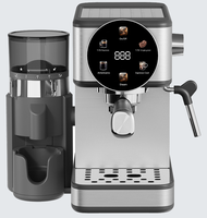 Machine à café semi-automatique en acier inoxydable avec broyeur intégré et buse vapeur, pour usage domestique, vente en gros du fabricant
