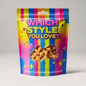 Sacs en mylar anti-odeur avec pochette debout avec fenêtre zip-lock 3.5 imprimés sur mesure pour bonbons, aliments et emballages alimentaires pour animaux de compagnie - Product Image 2