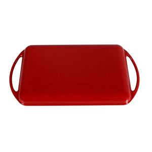 Rectangle Non-Stick <strong>Grill</strong> <strong>Pan</strong> 13 Inch Enameled Cast Iron Baking Dish with Handle - Product Image 3