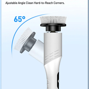 Cepillo <span class=keywords><strong>de</strong></span> <span class=keywords><strong>Limpieza</strong></span> Eléctrico Giratorio con 2 Velocidades (300/350 RPM), 7 Cepillos <span class=keywords><strong>de</strong></span> Repuesto Recargables - Product Image 4