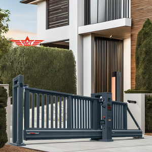 Shengshichanglong Automatic <b>Swing</b> Style Aluminum Black Cantilever <b>Sliding</b> Gate for School Factory House Warehouse Application - Product Image 5
