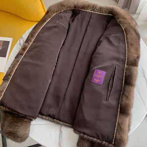 معطف نسائي قصير من فرو المنك الأصلي، جاكيت شتوي فاخر عالي الجودة، أزياء عصرية - Product Image 5