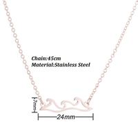 Collier Pendentif Vague en Acier Inoxydable Thème Océan, Bijou de Plage pour Surfeur, Breloque Vague, Colliers Ras du Cou 2022