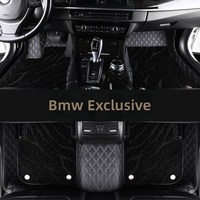Tapis de sol de voiture anti-poussière à couverture intégrale pour BMW, double couche en cuir Nappa, tapis étoilé