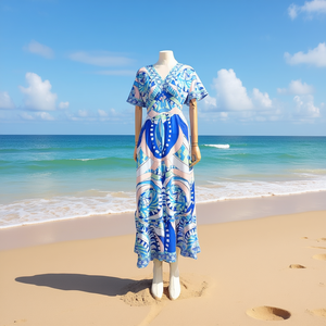 Paréo de plage sexy pour femme en mousseline d'été, cache-maillot de bain, caftan, tenue de plage W23054-12 - Product Image 3