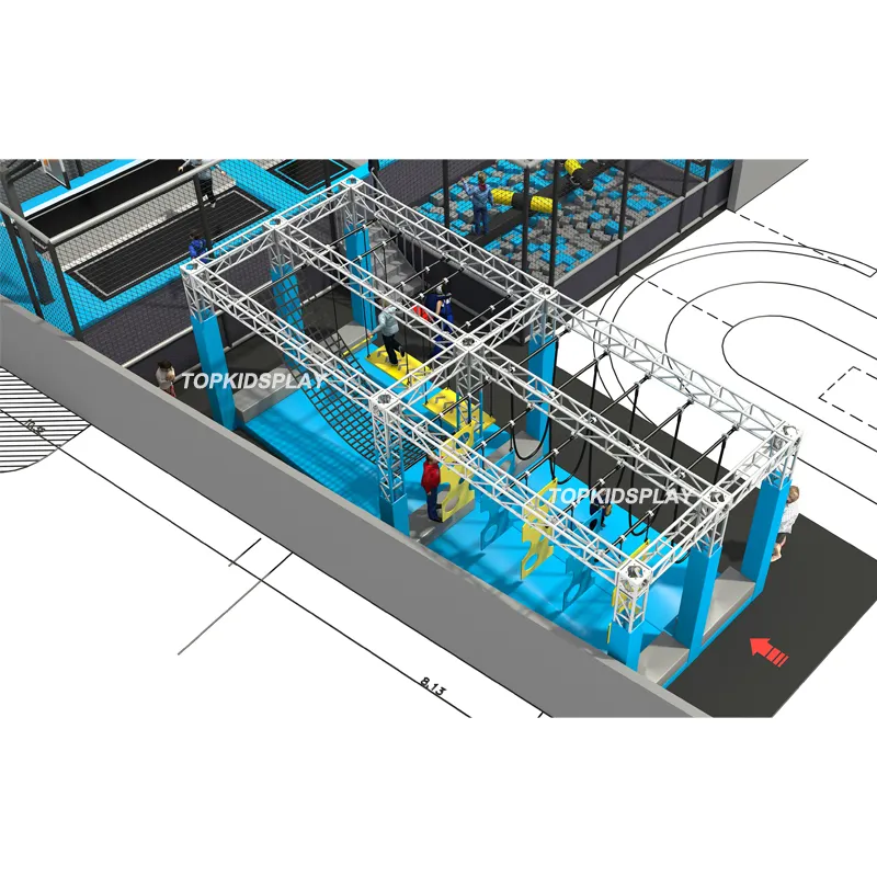 Obstáculos para adultos, ninja warrior, para gimnasio y Fitness, con trampolín