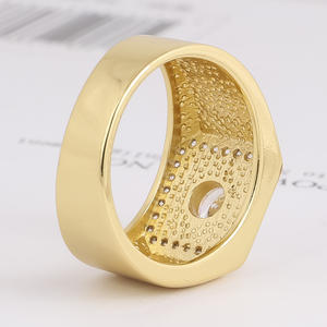 CM <span class=keywords><strong>YIM</strong></span> แหวนทองประดับเพชร24K,แหวนดีไซน์สุดอินเทรนด์เซอร์โคเนียปี3AAA สำหรับงานแต่งงานผู้ชาย - Product Image 5