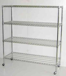 <b>Foldable</b> Rolling Storage <b>Cart</b> 3/4 Tier Metal Movable Shelving Unit with Universal Wheels for Home Commercial Use - Product Image 2