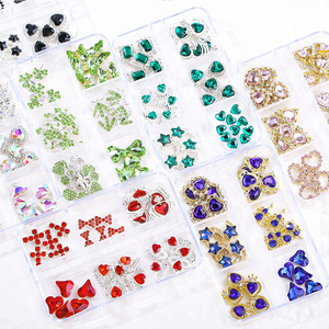 เครื่องรางเล็บพลอยเทียมโลหะ3D ความรักพลอยเชอร์รี่ข้ามดาวเคราะห์คริสตัลคริสตัลเพชรอุปกรณ์ตกแต่งเล็บ - Product Image 4