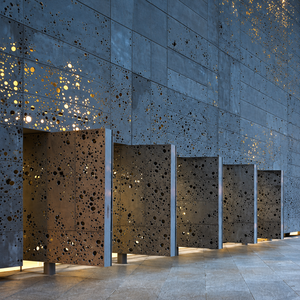 Revestimiento de Aluminio Perforado con Orificios Cuadrados Dispersos para Crear Sombras Suaves en Paredes Cortina, Ideal para Decoración Interior de Vestíbulos - Product Image 3
