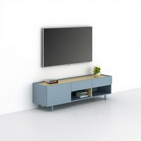 Juego de Muebles para Dormitorio de Apartamento Pequeño, Muebles para TV con Gabinetes de Almacenamiento y Cajones