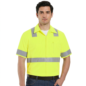 Clush Industries Polyester/Cotton Custom Breathable High Visibility Reflective Safety T-Shirt Unisex Construction Work <b>Heat</b> - Product Image 1
