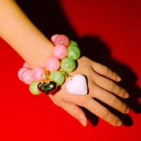 Nouveau Bracelet Chunky Tendance 2026 en Acrylique Coloré, Style Européen et Américain, avec Perles Laser Contrastées pour Femme