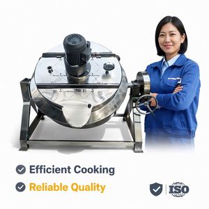 Marmite de cuisson industrielle à vapeur/gaz/électrique avec agitateur, cuve de cuisson à double enveloppe avec mélangeur, mélangeur de cuisson - Product Image 5