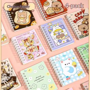 Cuaderno Espiral A7 con Dibujos Animados, Libreta <span class=keywords><strong>de</strong></span> Bolsillo Portátil para Estudiantes <span class=keywords><strong>de</strong></span> Primaria, Mini Diario <span class=keywords><strong>de</strong></span> Colores, Regalo - Product Image 1