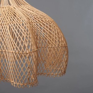 <span class=keywords><strong>Lampadario</strong></span> in Rattan Intrecciato Artigianale, Paralume in Vimini e Bambù <span class=keywords><strong>per</strong></span> Lampada a Sospensione Grande - Product Image 4