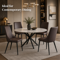 Chaise de salle à manger ergonomique moderne en promotion, pieds en métal, revêtement PU, pour la maison, le bureau ou l'appartement