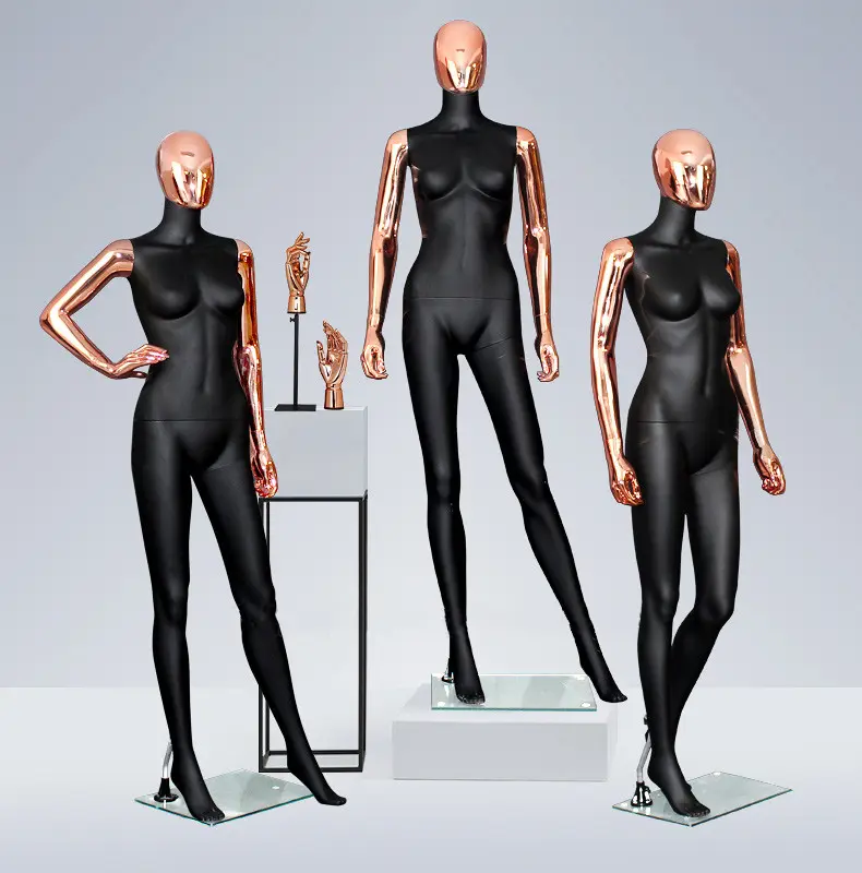 Neue design 2020 rose gold chrom kunststoff plating weiblichen mannequin dummy für verkauf