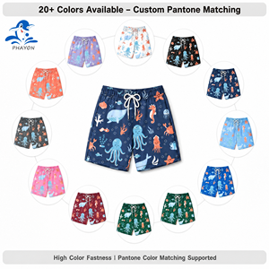 Shorts de Baño para Niños Phayon, Diseño de <span class=keywords><strong>Pulpo</strong></span>, Protección UPF 50, Secado Rápido, Transpirables, 120g, Poliéster y Spandex, Cintura Elástica con Cordón Ajustable - Product Image 4