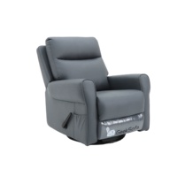 Geeksofa Fauteuil inclinable manuel en tissu ou cuir microfibre avec fonctions pivotantes et berçantes pour le salon