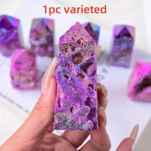 Tour de sphalerite violette Aura, pointe de cristal naturel, spécimen minéral pour l'énergie de guérison, la décoration intérieure et la vente en gros - Product Image 4