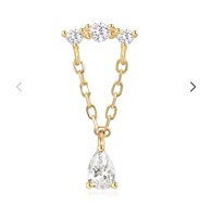 Bijoux de piercing en titane ASTM F136 16G, vis à filetage interne, forme de pluie, labret en titane pour le piercing du lèvre, bijoux de corps pour piercings