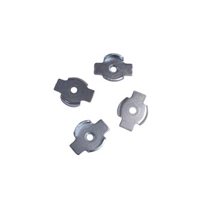 Piezas de Estampado de Precisión de Chapa Delgada con Borde de Arco de Doble <span class=keywords><strong>Oreja</strong></span> y Orificio Central, Chapadas en Zinc - Product Image 4