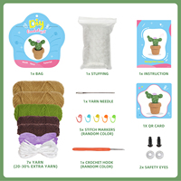 Kit de Crochet Créatif Premium pour Mini Pot de Plantes Succulentes Cactus – Ornement Artisanal en Fil Fait Main pour Décoration de Bureau