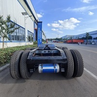 Remorque à plateau robuste avec barre de traction / Remorque complète de 40 pieds avec construction en acier au carbone, capacité de charge de 100 tonnes pour freins