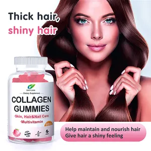 Caramelle morbide al collagene naturale personalizzate per uomini E donne con biotina zinco vitamina C ed E per la crescita dei capelli Anti invecchiamento E la pelle Ca