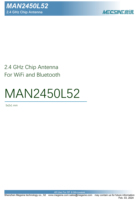 Nueva Antena de Chip RF Omnidireccional Megsine MAN2450L52 de 2.4GHz, 2400-2500MHz, Ganancia Pico de 5dB, VSWR <2, Tamaño Compacto