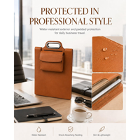 Sac pour ordinateur portable avec charge sans fil 5 en 1, housse de luxe en cuir PU avec support, tapis de bureau et tapis de souris inclus, récompensé par les EPDA pour les affaires