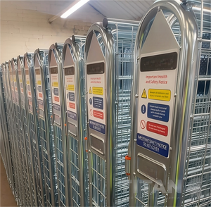 Industriële rolwagen met 4 zijden, gegalvaniseerd, voor zwaar gebruik, goedkoop, van staal, metaal, voor materiaaltransport, opvouwbaar, uit China. - Product Image 4