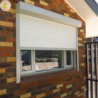 Fenêtre automatique moderne en alliage d'aluminium de luxe, givrée, noire, avec volet intégré