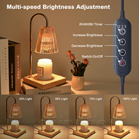 Lampe Chauffante Électrique Rétro Lanterne en Verre pour Bougie Cire Fondue, Diffuseur d'Arôme, Brûleur à Parfum, Chauffe-Cire pour Chambre